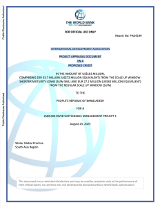 PROJECT APPRAISAL DOCUMENT